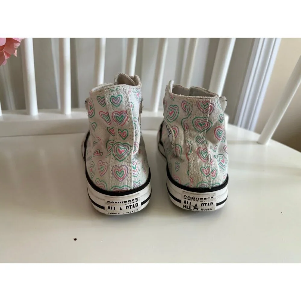 Converse High Tops Hearts Hook & Loop Strap